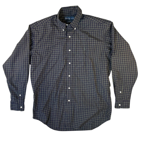 Ralph Lauren Other - Ralph Lauren Black Navy Check Button Down Shirt Men's Size Medium